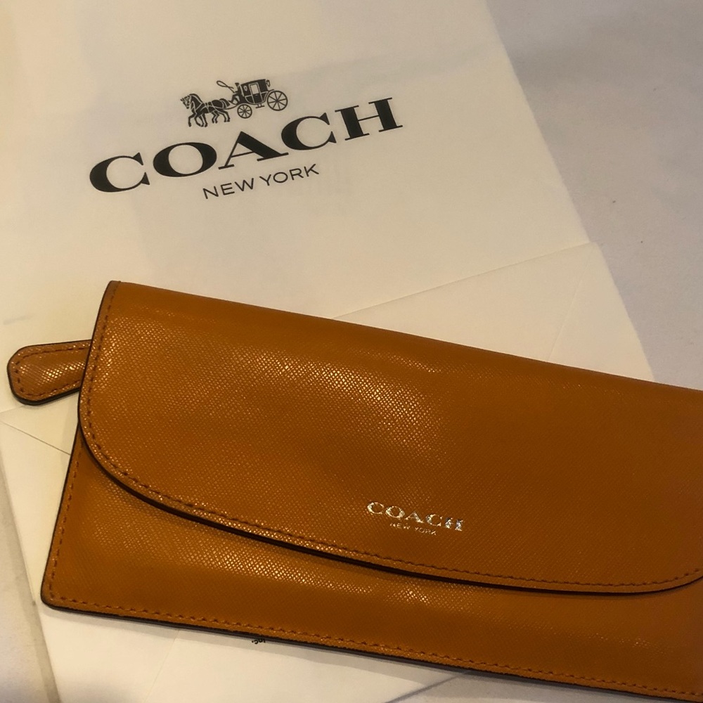 Orange authentic coach wallet